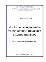 kĩ năng hoạt động nhóm trong giờ học tiếng việt của học sinh lớp 2 