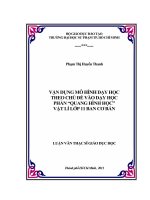 vận dụng mô hình dạy học theo chủ đề vàodạyhọc phần “quang hình học” vật lí lớp 11 ban cơ bản 