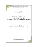 thực trạng quản lý đội ngũ giảng viên tại nhạc viện thành phố hồ chí minh 