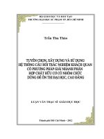 “tuyển chọn, xây dựng và sử dụng hệ thống câu hỏi trắc nghiệm khách quan có phương pháp giải nhanh phần hợp chất hữu cơ có nhóm chức dùng để ôn thi đại học, cao đẳng” 
