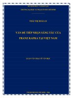 vấn để tiếp nhận sáng tác của franz kafka tại việt nam 