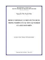 định lý minimax và một số ứng dụng trong nghiên cứu sự tồn tại nghiệm của bài toán biên 