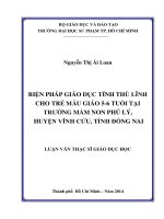 biện pháp giáo dục tính thủ lĩnh cho trẻ mẫu giáo 5 6 tuổi tại trường mầm non phú lý, huyện vĩnh cửu, tỉnh đồng nai 