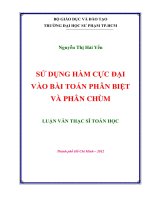 sử dụng hàm cực đại vào bài toán phân biệt và phân chùm 