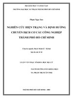 nghiên cứu hiện trạng và định hướng chuyển dịch cơ cấu công nghiệp thành phố hồ chí minh 