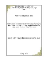 những biện pháp phát triển năng lực vận dụng kiến thức văn học của học sinh vào làm văn nghị luận văn học ở trường thpt 