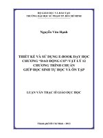 thiết kế và sử dụng e book dạy học chương “dao động cơ” vật lý 12 chương trình chuẩn giúp học sinh tự học và ôn tập 