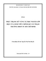 thực trạng kỹ năng tự học ngoài lớp học của sinh viên chính quy sư phạm trường đhsp tp  hồ chí minh 