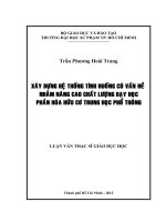 Xây dựng hệ thống tình huống có vấn đề nhằm nâng cao chất lượng dạy học phần hóa hữu cơ trung học phổ thông 