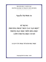 sử dụng phương pháp “bàn tay nặn bột” trong dạy học môn hóa học lớp 8 trung học cơ sở 