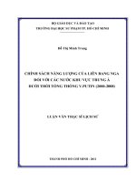 chính sách năng lượng của liên bang nga đối với các nước khu vực trung á dưới thời tổng thống v putin (2000 2008)