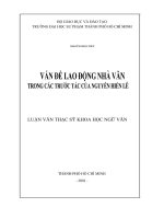 vấn đề lao động nhà văn trong các trước tác của nguyễn hiến lê 