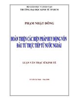 hoàn thiện các biện pháp huy động vốn đầy tư trực tiếp từ nước ngoài