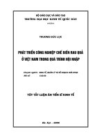 Phát triển công nghiệp chế biến rau quả ở việt nam