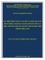 các biện pháp nâng cao chất lượng quản lý hoạt động giáo dục ngoài giờ lên lớp của hiệu trưởng một số trường trung học phổ thông phía nam 