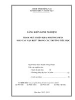 skkn THAM mưu TRIỂN KHAI PHƯƠNG PHÁP “bàn TAY nặn bột” TRONG các TRƯỜNG TIỂU học 