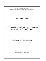 thế giới nghệ thuật trong tùy bút của đỗ chu 