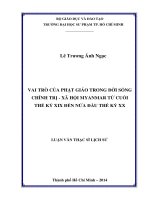 vai trò của phật giáo trong đời sống chính trị   xã hội myanmar từ cuối thế kỷ xix đến nửa đầu thế kỷ xx 