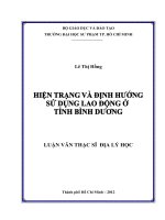 Hiện trạng và định hướng sử dụng lao động tỉnh bình dương 