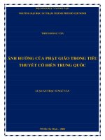 ảnh hưởng của phật giáo trong tiểu thuyết cổ điển trung quốc 