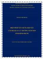 biện pháp xây dựng đội ngũ cán bộ quản lý trường mầm non tỉnh bình phước 