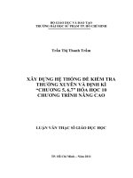xây dựng hệ thống đề kiểm tra thường xuyên và định kì “chương 5, 6,7” hóa học 10 chương trình nâng cao 