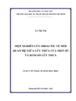 một nghiên cứu didactic về mối quan hệ giữa lũy thừa của một số và hàm số lũy thừa 