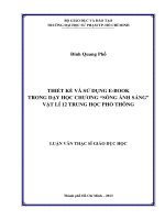 thiết kế và sử dụng e book trong dạy học chương “sóng ánh sáng” vật lí 12 trung học phổ thông 