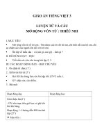 Giáo án tiếng việt 3 tuần 2 bài luyện từ và câu  mở rộng vốn từ thiếu nhi, ôn tập câu ai là gì 5 