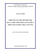 thiết kế tài liệu hỗ trợ việc dạy và học phần hóa vô cơ lớp 11 theo chuẩn kiến thức, kĩ năng 