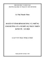 di dân ở tỉnh bình dương và những ảnh hưởng của nó đến sự phát triển kinh tế   xã hội 