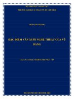 đặc điểm văn xuôi nghệ thuật của vũ bằng 