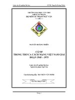 cái bi trong thơ ca cách mạng việt nam giai đoạn 1945 – 1975