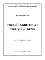 thế giới nghệ thuật thơ quang dũng 