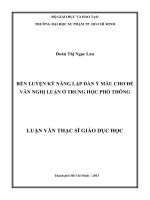 rèn luyện kỹ năng lập dàn ý mẫu cho đề văn nghị luận ở trung học phổ thông 