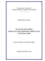 bài toán dựng hình trong dạy học hình học không gian ở trường thpt 