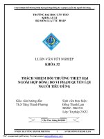 trách nhiệm bồi thường thiệt hại ngoài hợp đồng do vi phạm quyền lợi người tiêu dùng