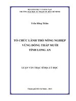 tổ chức lãnh thổ nông nghiệp vùng đồng tháp mười tỉnh long an 