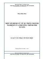 một số định lý về sự phân nhánh nghiệm của phương trình phi tuyến 