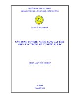 Xây dựng cột khử amôn bằng vật liệu nhựa PVC trong xử lý nước rỉ rác 