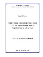 thiết kế ebook hỗ trợ học sinh giải bài tập hóa học lớp 10 chương trình nâng cao 