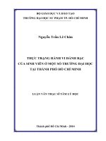 thực trạng hành vi đánh bạc của sinh viên ở một số trường đại học tại thành phố hồ chí minh 