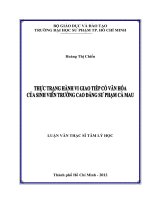 Thực trạng hành vi giao tiếp của sinh viên trường cao đẳng sư phạm cà mau 