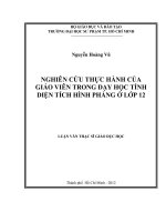 nghiên cứu thực hành của giáo viên trong dạy học tính diện tích hình phẳng ở lớp 12 