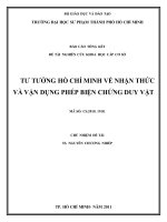tư tưởng hồ chí minh về nhận thức và vận dụng phép biện chứng duy vật 