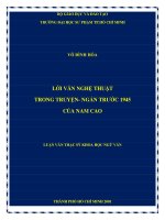 lời văn nghệ thuật trong truyện  ngắn trước 1945 của nam cao 