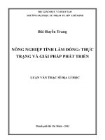 nông nghiệp tỉnh lâm đồng, thực trạng và giải pháp phát triển 