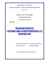 Tổng hợp một số hợp chất 5  arylidene 2 imino 3 (6 methylbenzothiazol 2 yl)thiazolidin 4 one 