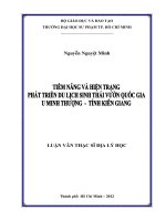 tiềm năng và hiện trạng phát triển du lịch sinh thái vườn quốc gia u minh thượng   tỉnh kiên giang 