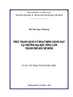 thực trạng quản lý hoạt động giảng dạy tại trường đại học nông lâm thành phố hồ chí minh 